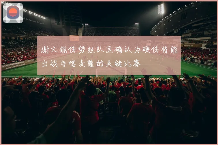 谢文能伤势经队医确认为硬伤将能出战与喀麦隆的关键比赛